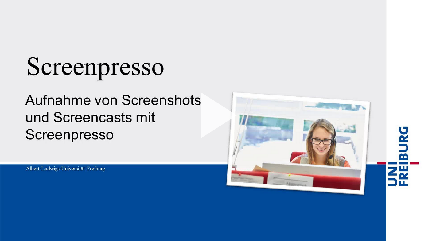Screenshot mit Link zum Video-Tutorial "Screenpresso: Videos erstellen mit Screenpresso" auf dem Videoportal