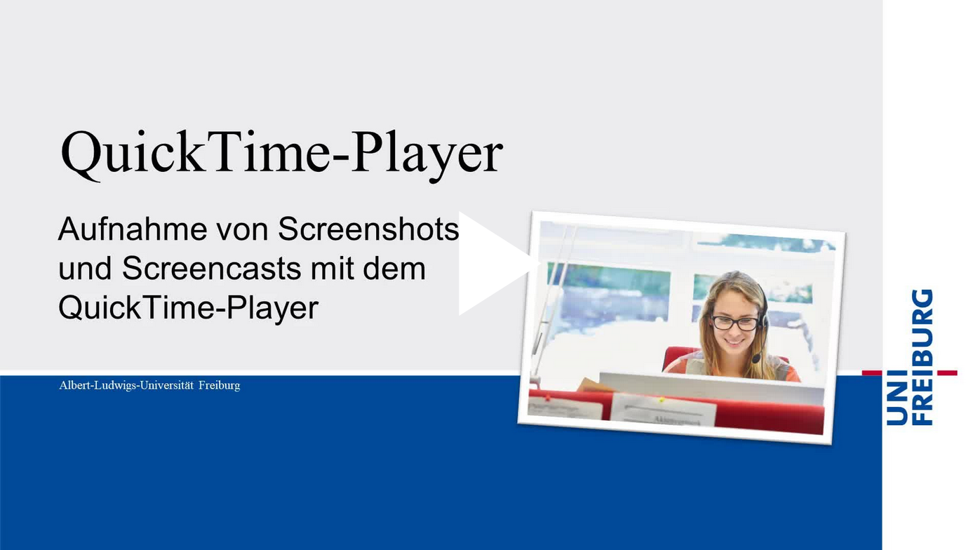 Screenshot with link to the video tutorial "QuickTime: Erstellen von Screencasts und Screenshots mit dem QuickTime-Player" on the video portal