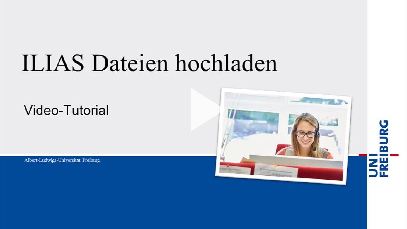 Screenshot mit Link zum Video-Tutorial "ILIAS Dateien hochladen" auf dem Videoportal