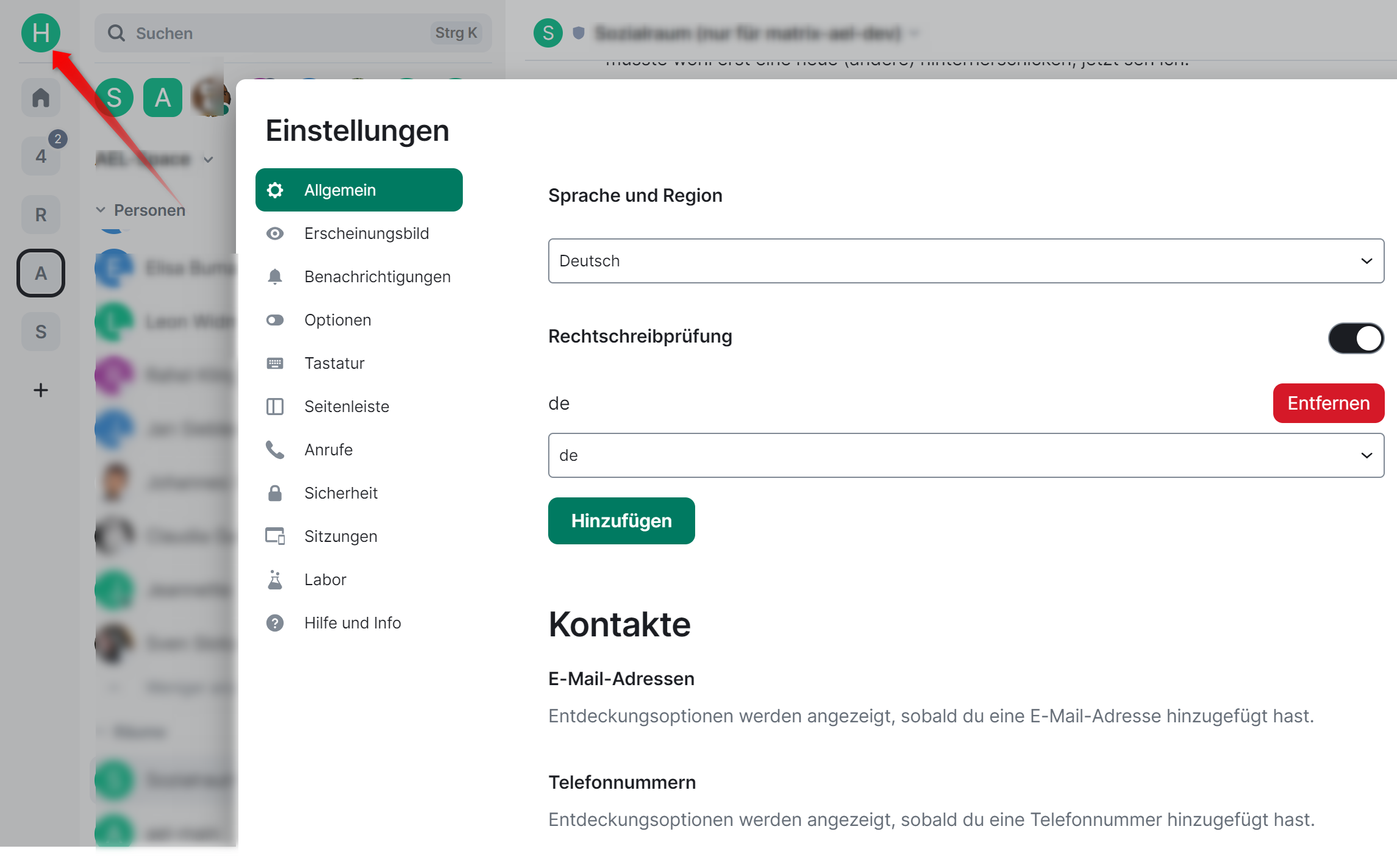 Screenshot der Profileinstellungen als Beispielansicht.