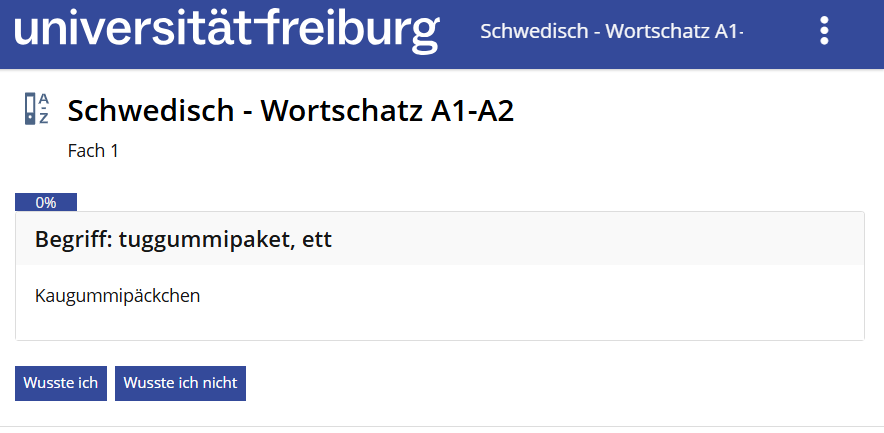Screenshot einer Lernkarte